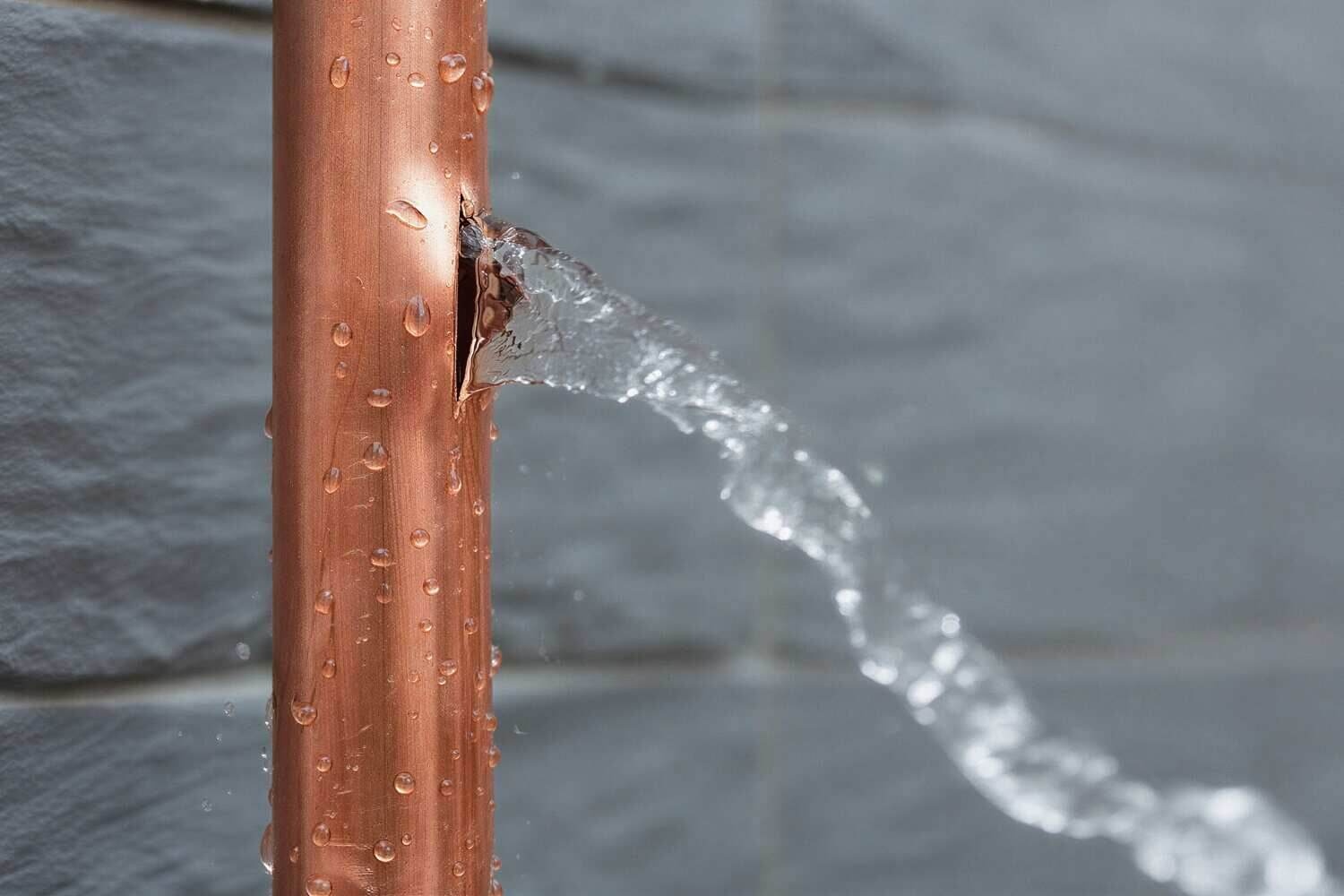 Water damage on a Brooklyn wall from a burst pipe