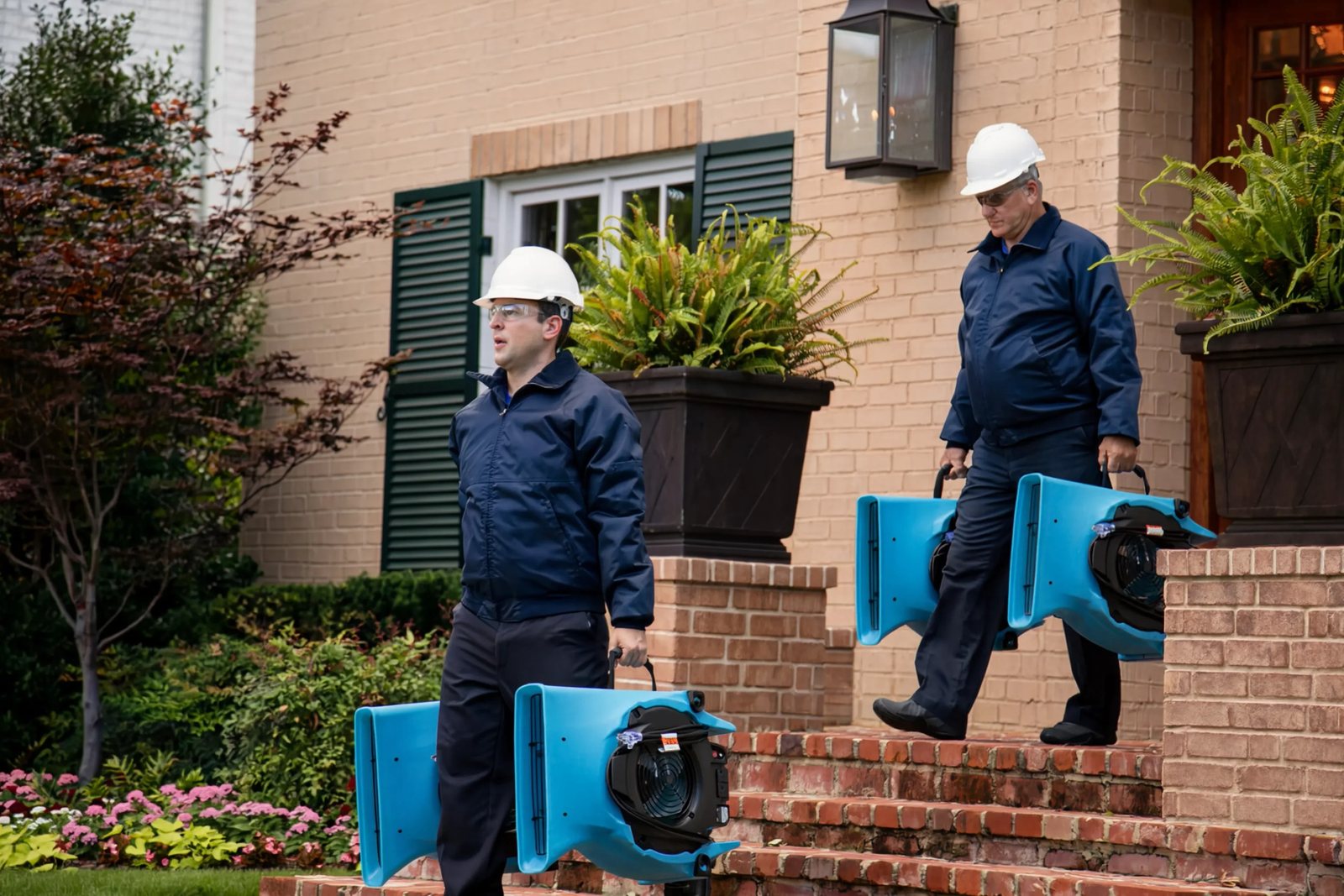 A Reliable Brooklyn crew arriving at a Flatbush, NY home with drying equipment